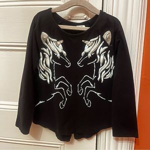 Baby Gap Kid’s Unicorn Long Sleeve Tee Black 5 Years